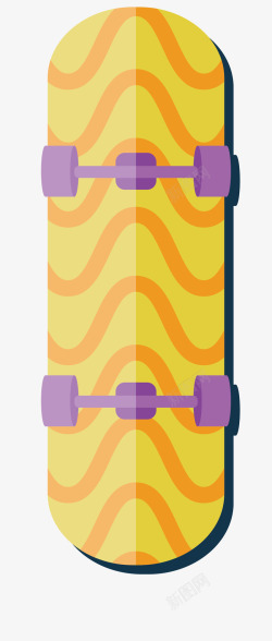 卡通紫色滑轮滑板车矢量图素材