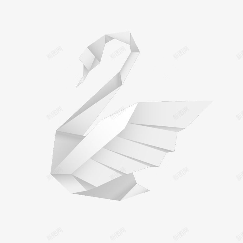 简易的天鹅折纸png免抠素材_88icon https://88icon.com 图形 天鹅 折纸 白色