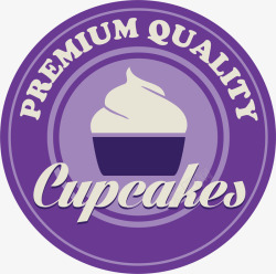 纸杯蛋糕贴纸紫色蛋糕圆贴高清图片