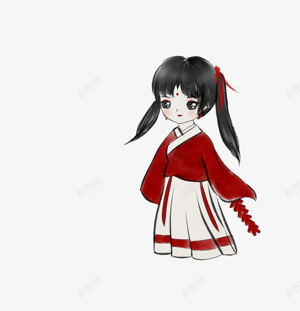 中国红娃娃png免抠素材_88icon https://88icon.com PNG Q版 中国风 手绘 汉服 汉服少女