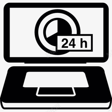 24节气电子商务24小时提供服务图标图标