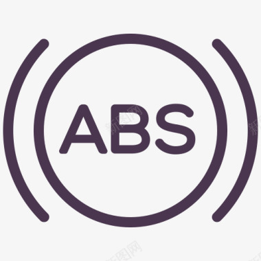 矢量信号图标ABS报警制动器服务标志信号警图标图标