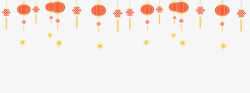 简约中国风新春灯笼装饰图案素材