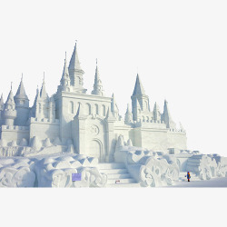 白色冰雪城堡素材