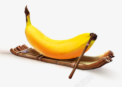 竹筏上的香蕉素材