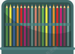 不同颜色美术画笔矢量图素材