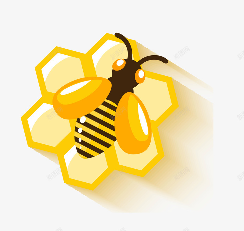 黄色蜜蜂蜂蜜png免抠素材_88icon https://88icon.com 昆虫 甜食 虫子 蜂蜜 装饰图案 黄色蜜蜂