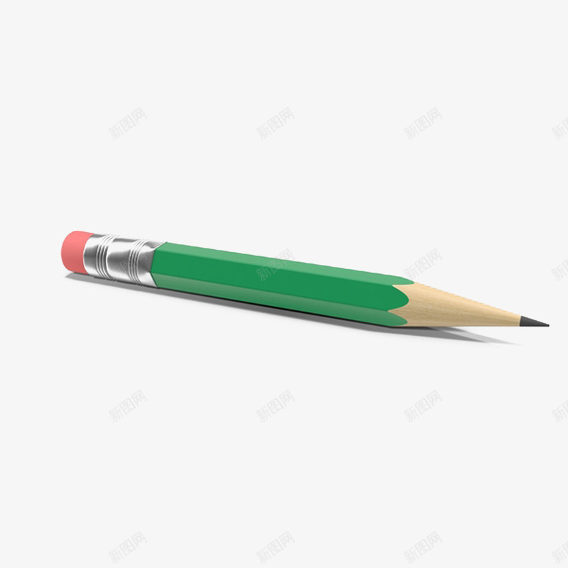 绿色短铅笔png免抠素材_88icon https://88icon.com 办公用品 文具 短铅笔 绿色