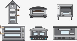 厨房烤箱矢量图素材
