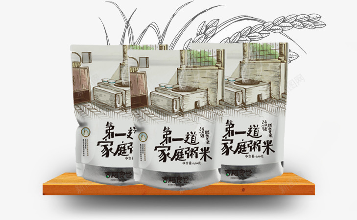 第一道家庭粥米png免抠素材_88icon https://88icon.com 包装 大米 米 米面粮油 粥米