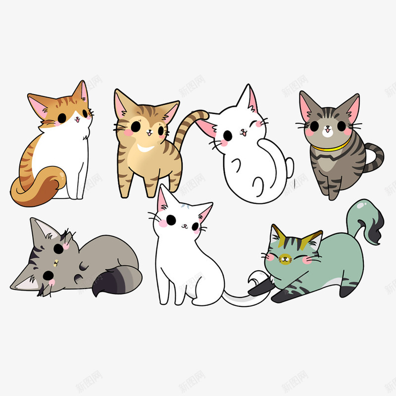 可爱猫咪png免抠素材_88icon https://88icon.com 卡通 可爱 手绘 手绘猫狗 猫 猫咪 猫简笔画 贴图 贴纸