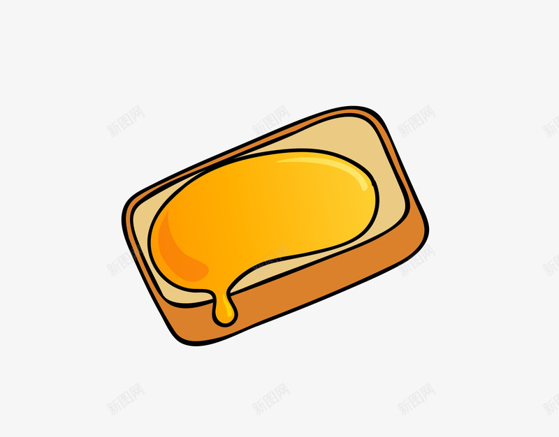 蜂蜜面包矢量图ai免抠素材_88icon https://88icon.com 甜食 蜂蜜 面包 矢量图