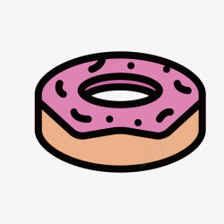 彩色手绘圆形甜甜圈卡通插画矢量图素材
