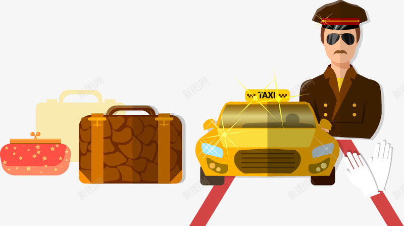 手绘酒店的士服务员行李png免抠素材_88icon https://88icon.com 手绘 服务员 的士 行李 酒店