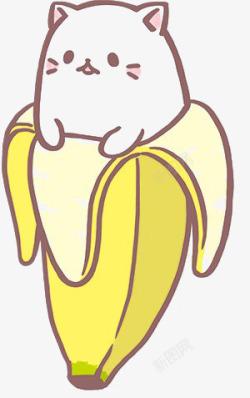 搞笑香蕉创意香蕉猫咪高清图片