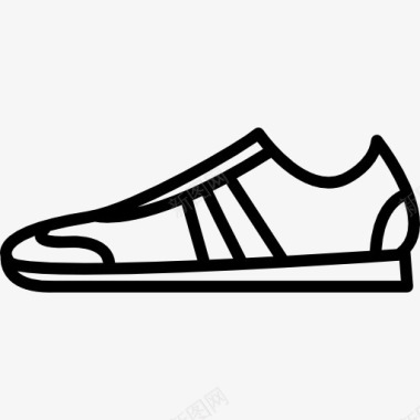 概述运动鞋的轮廓从侧面图标图标