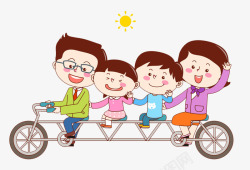 一家人骑脚踏车素材