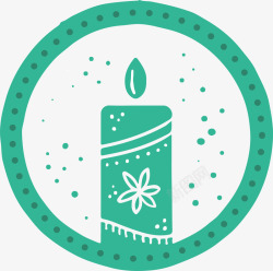绿色蜡烛圣诞花纹矢量图素材