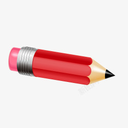 手绘红色铅笔矢量图素材