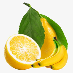 鐢沧黄色的橙子和香蕉高清图片