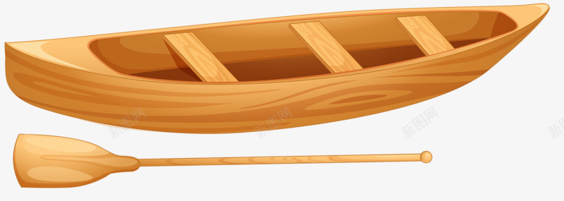 小船和船桨png免抠素材_88icon https://88icon.com 卡通 卡通独木舟 小船 木头 船桨