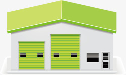卡通绿色房屋小楼素材