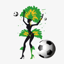 运动精神桑巴舞足球美女高清图片