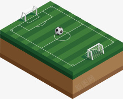 3D足球场地矢量图素材