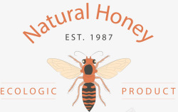 优雅的蜂蜜标志手绘矢量图素材