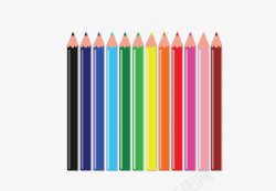 彩色文具一排铅笔素材
