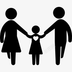 家庭父亲团体图标走家庭父亲母亲和女儿图标高清图片