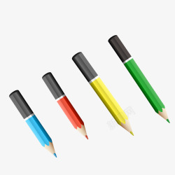 四色儿童绘画铅笔素材