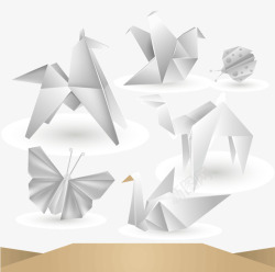 白色纸鹤折纸素材