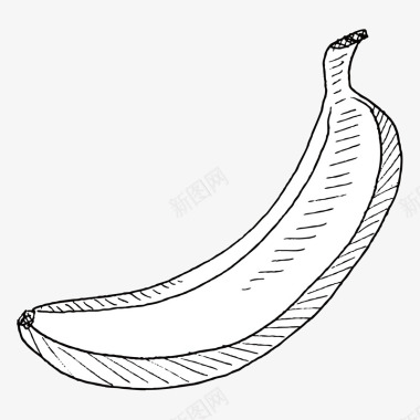 手绘感恩节食物初夏水果香蕉矢量图图标图标