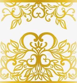金色渐变花纹素材