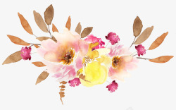 手绘中国风花卉装饰素材