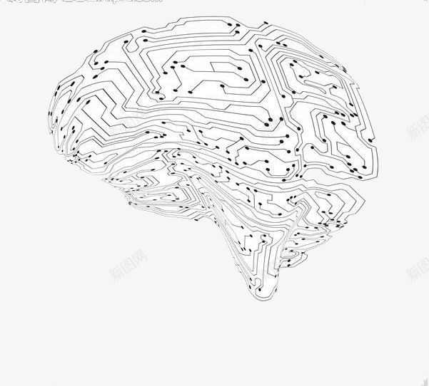 科技大脑线稿png免抠素材_88icon https://88icon.com 人脑图 科技大脑线稿