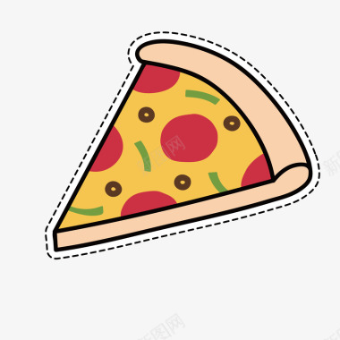 蔬菜美味披萨图标贴纸矢量图图标