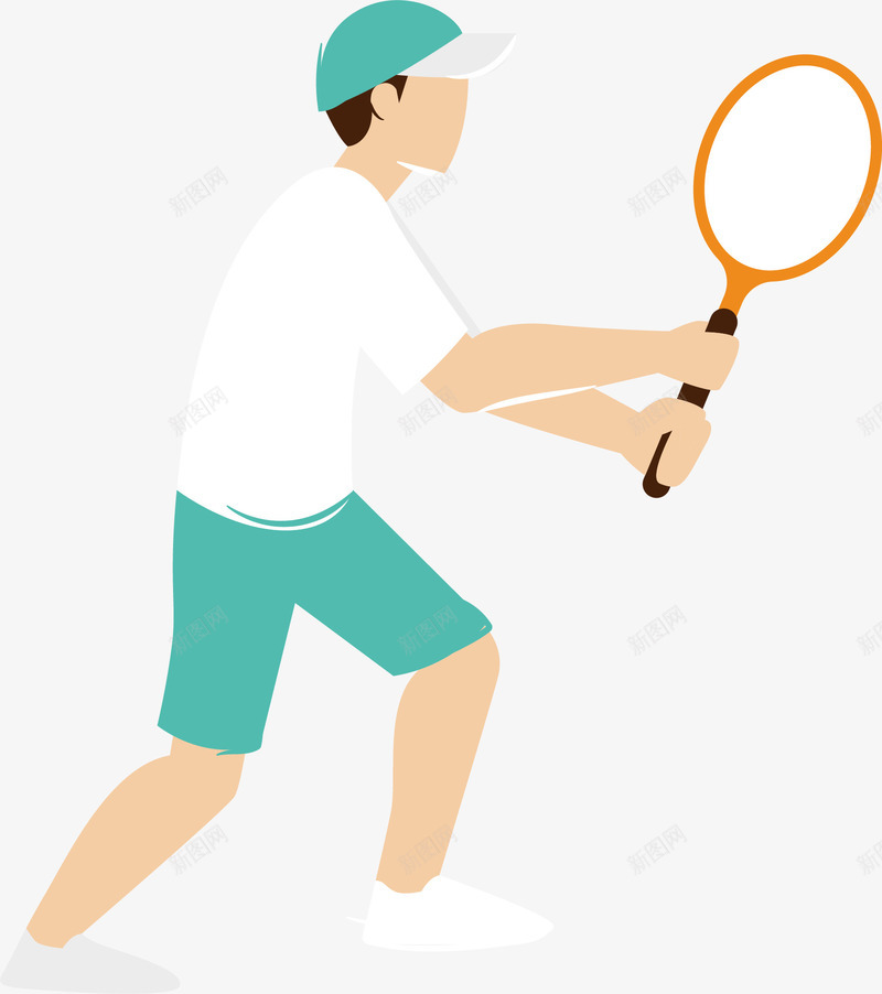 网球运动员矢量图ai免抠素材_88icon https://88icon.com png免费 png免费下载 png矢量源文件 png素材库 体育运动 免费png 打网球 网球 网球运动员 矢量图