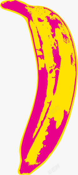 手绘油画香蕉图案矢量图素材