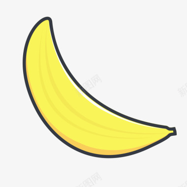 黄色手绘圆弧香蕉元素矢量图图标图标