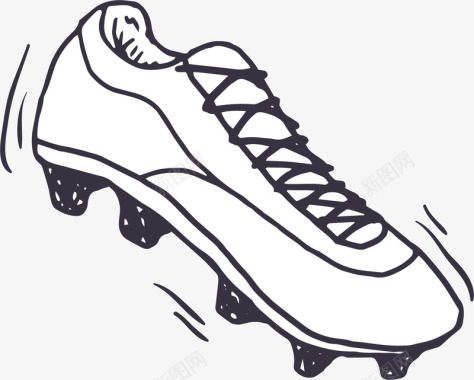 足球手绘足球比赛钉子鞋矢量图图标图标