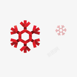 折纸雪花红色折纸圣诞五瓣雪花高清图片