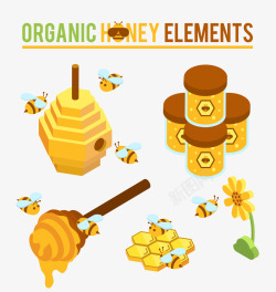 卡通蜜蜂蜂蜜装饰素材