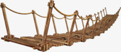 古代木头吊桥素材