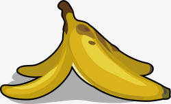 手绘香蕉皮黄色的香蕉皮矢量图高清图片