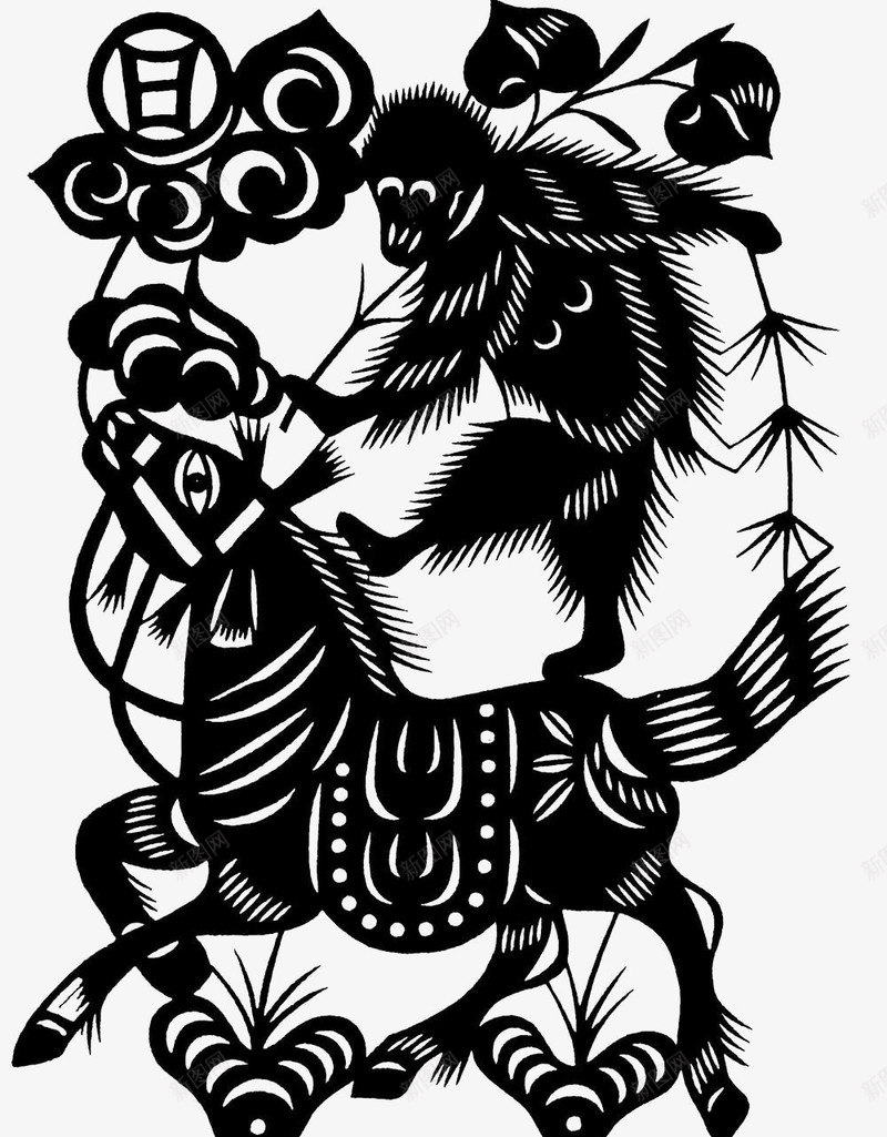 中国风动物传统文化镂空剪纸png免抠素材_88icon https://88icon.com 中国风 传统文化 剪纸素材 动物 镂空