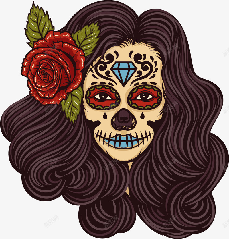 花脸鬼娃娃png免抠素材_88icon https://88icon.com 布偶 矢量素材 纹身图案 花脸哇哇 鬼脸新娘