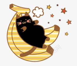 猫png免抠素材_88icon https://88icon.com 动漫 卡通 星星 猫 香蕉