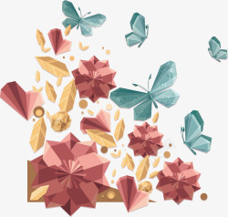 蝴蝶折纸效果装饰图案背景素材